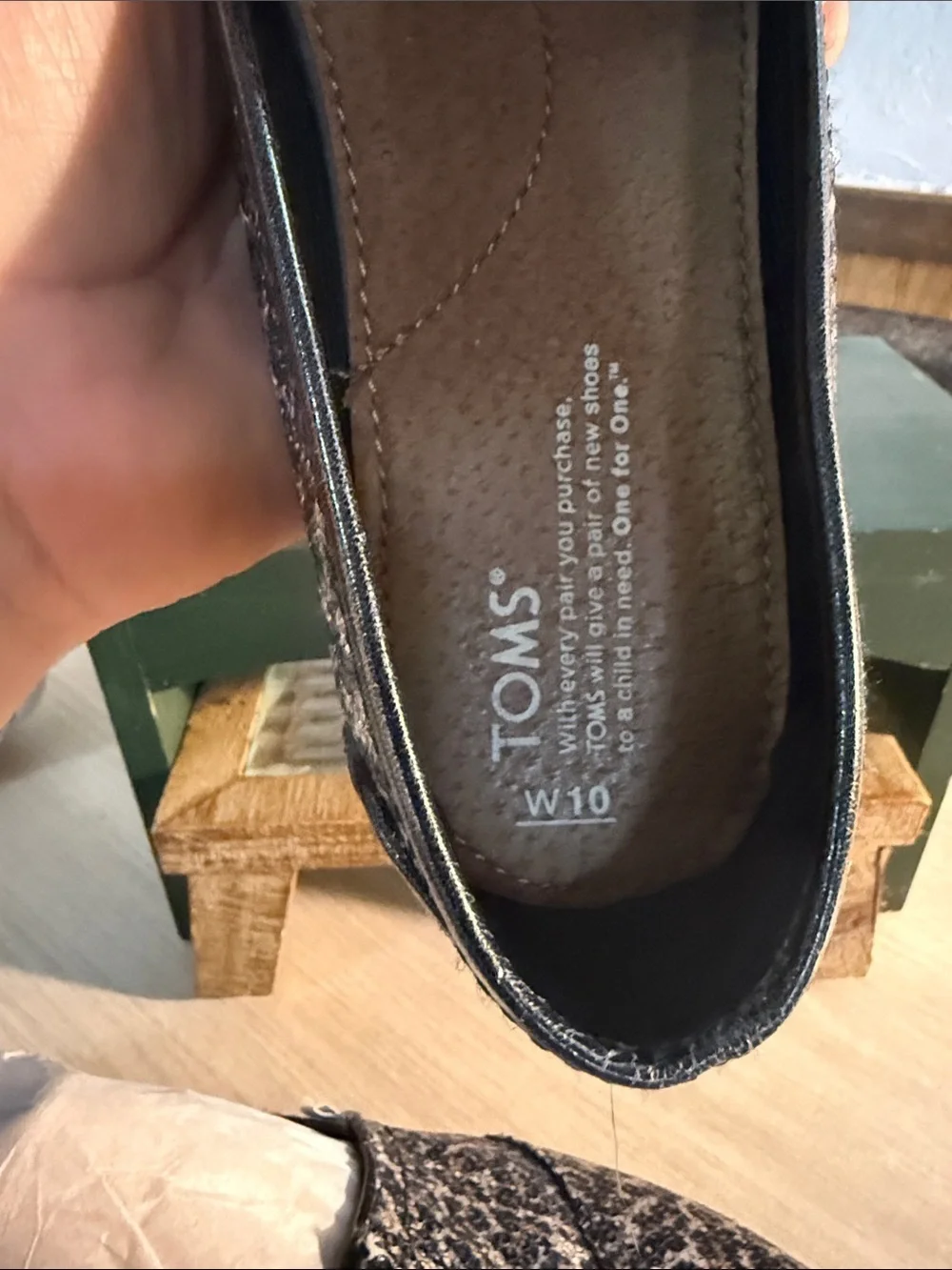 Toms Women’s Classic Panthers Leopard Print Flats - Black, Silver and Tan